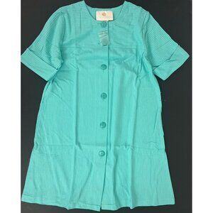 Stan Herman Women's S Short Robe Button Front Side Pockets Short Sleeve NEW